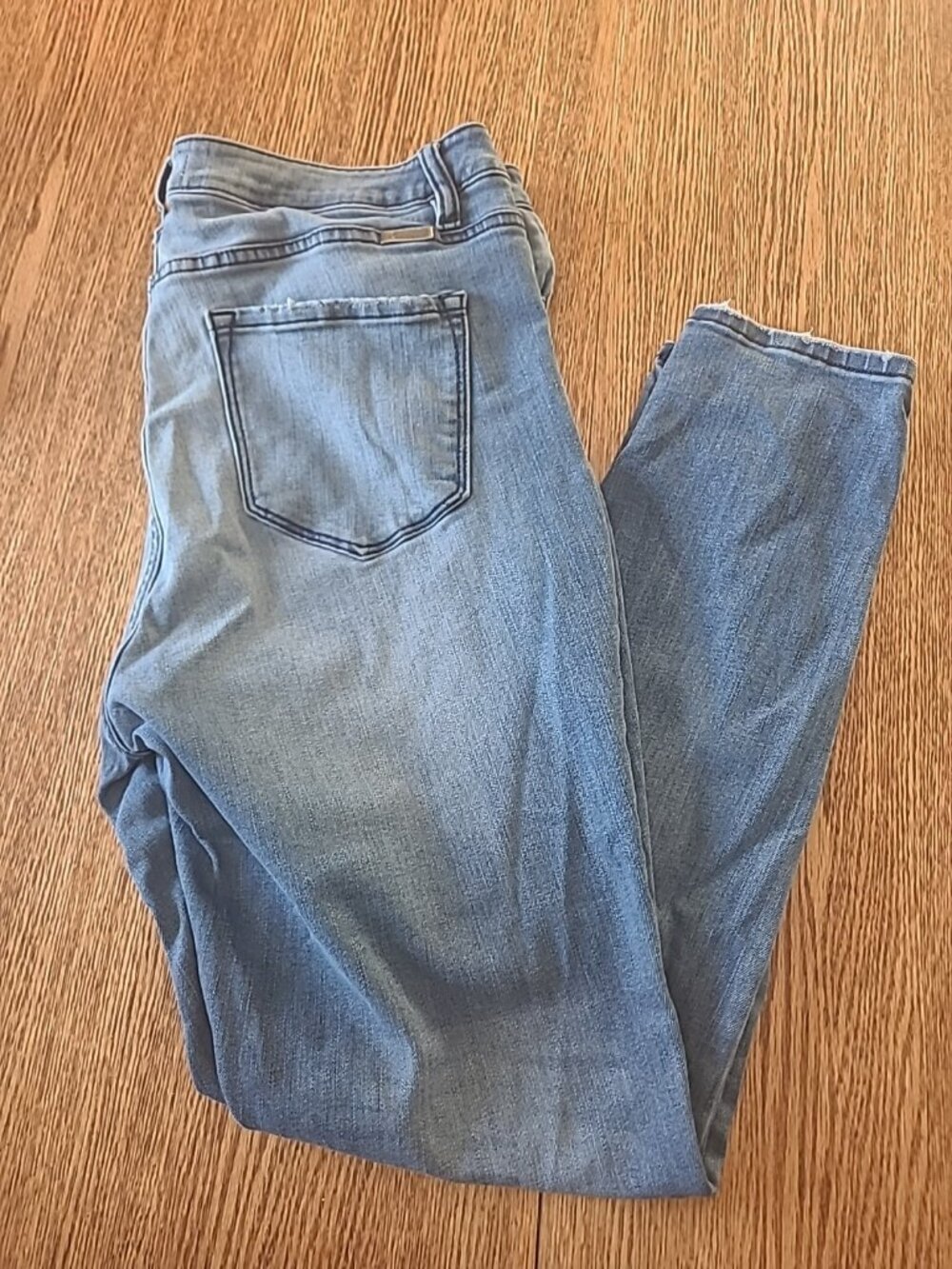 KanCan Light Blue Wash Womens Skinny Cut Blue Jeans 5 Button Fly XL #34498